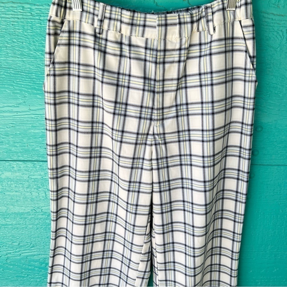 90’s STYLE WIDE LEG PLAID TROUSERS WITH POCKETS SIZE MEDIUM - Picture 3 of 11